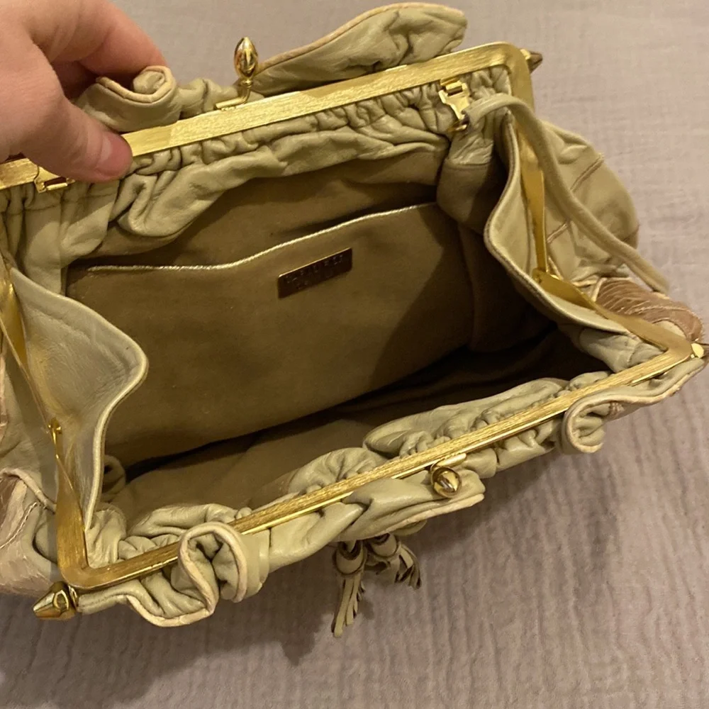 CARLO FIORI OF ITALY Stylish Vintage Beige and Brown Women's Bag